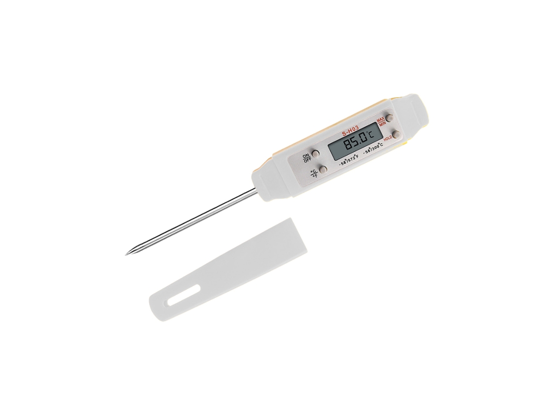 Termómetro de carne Termómetro de alimentos de lectura instantánea a prueba de agua Sonda de temperatura para cocina -blanco