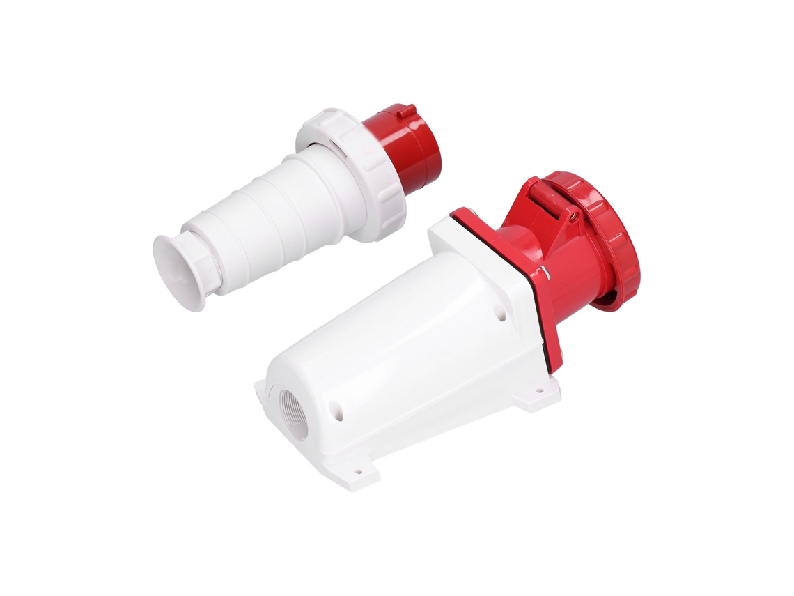 Conjunto de conectores industriales impermeables Omni IP67, trifásicos, 4 pines, 63 A, 3P+E, 380 V, 415 V