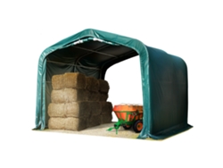 Carpa de forraje 4x4 M Lona de PVC 850 N Verde para terrenos blandos Puerto de herramientas