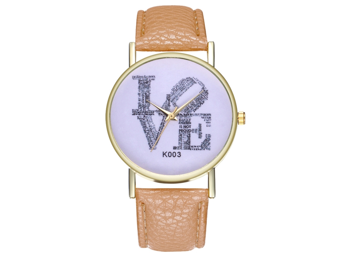 Reloj De Pareja Love Fashion, Nuevo Estilo, Correa De Cuero, Movimiento Analógico De Cuarzo (beige)
