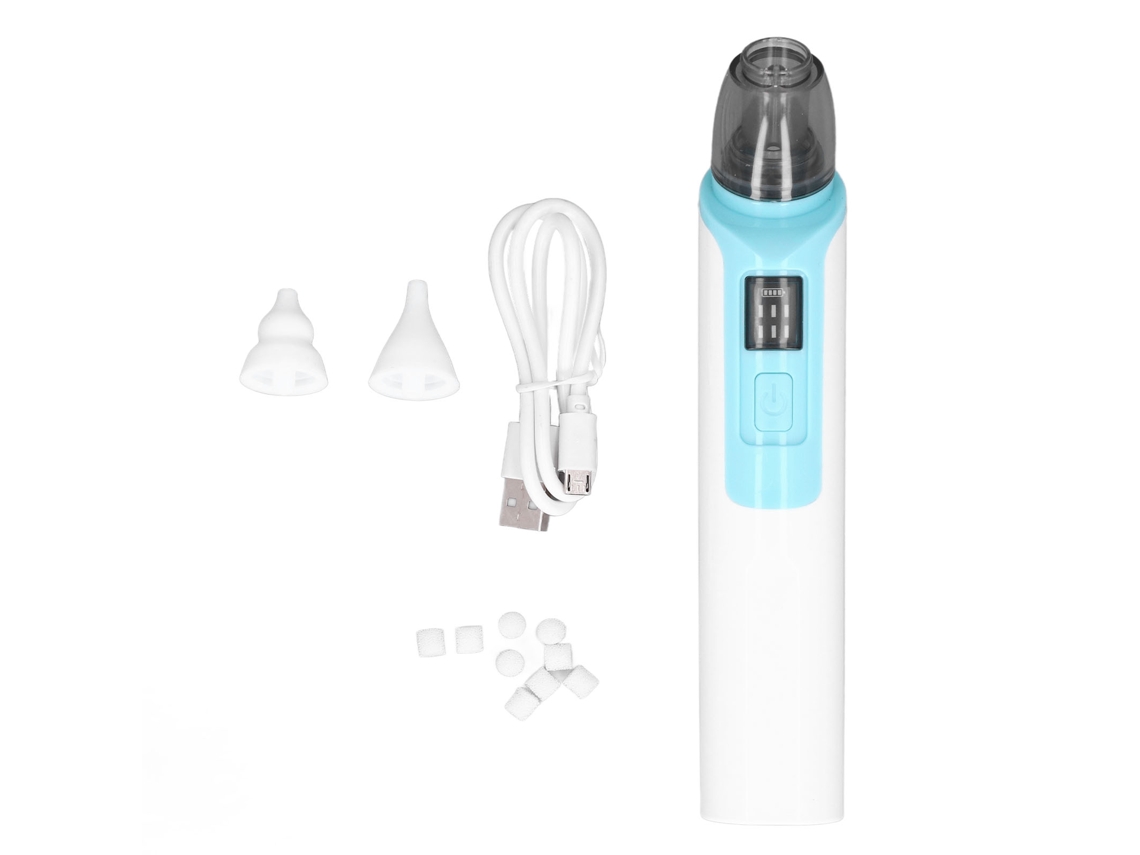 Aspirador Nasal Eléctrico Recargable Para Bebés, De Silicona, 6 Velocidades, Antirreflujo, Azul Claro.