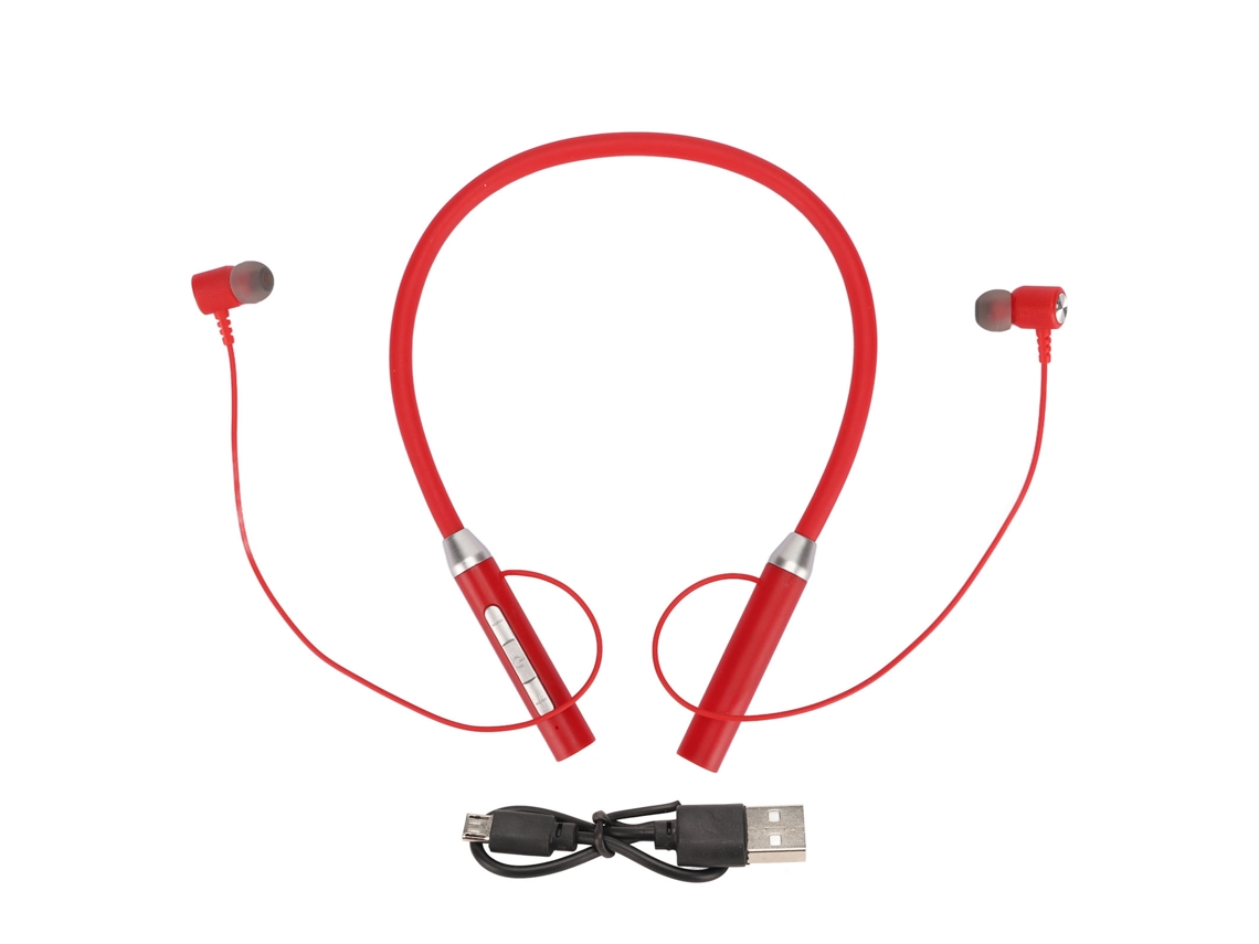 Fones De Ouvido Colar Bluetooth 5.2 Ipx5 Impermeável Magnético Estéreo Bass Aprimorado Ergonômico Vermelho