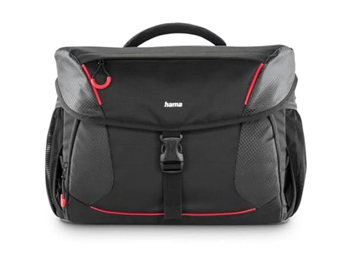 Estuche para cámara Hama Phoenix 200 negro y rojo con múltiples compartimentos y protección para SLR