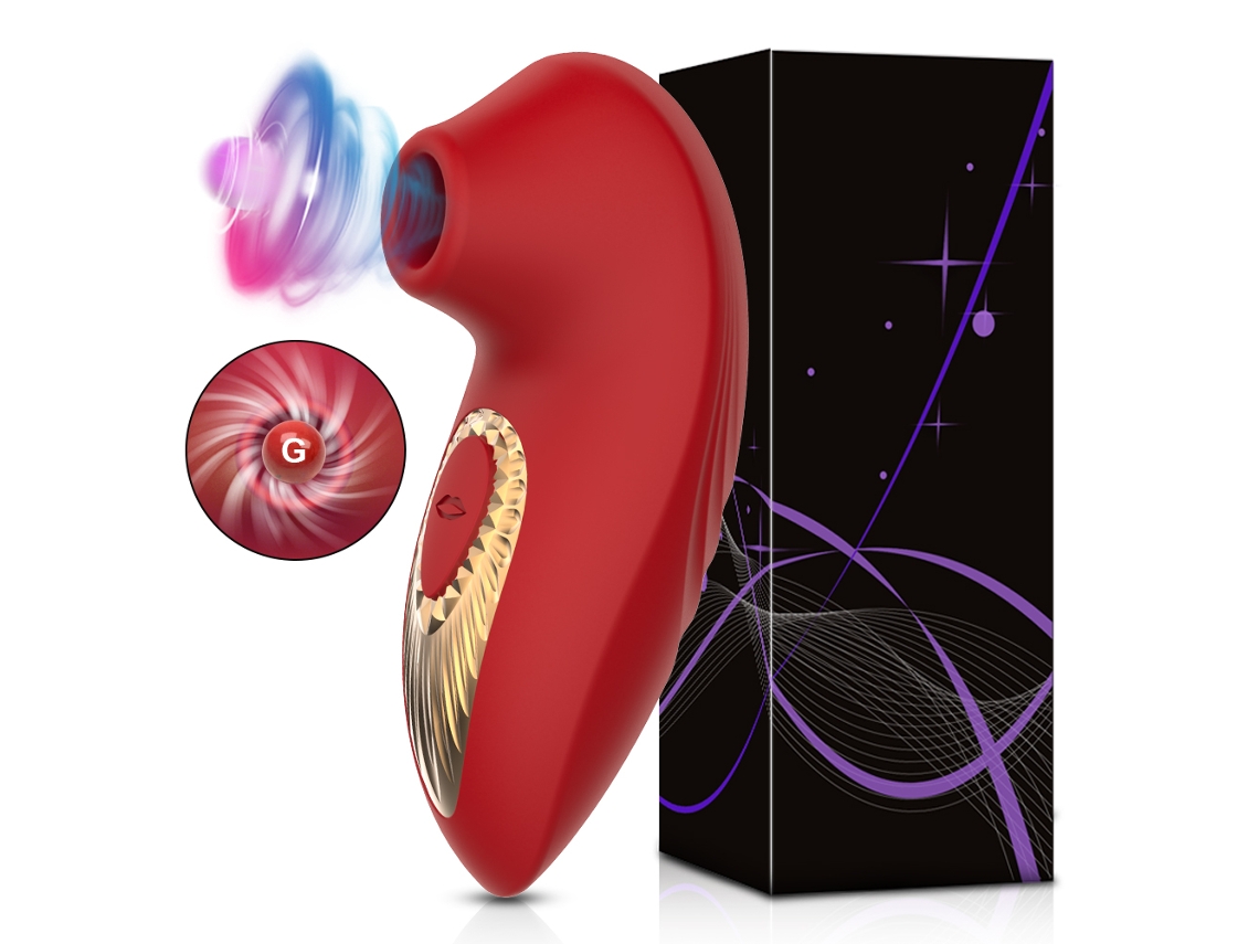 Vibrador MDUG para mujer con ventosa vaginal de silicona (rojo)