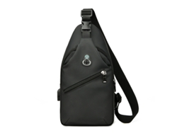 Bolso bandolera para hombre (negro), resistente e impermeable.