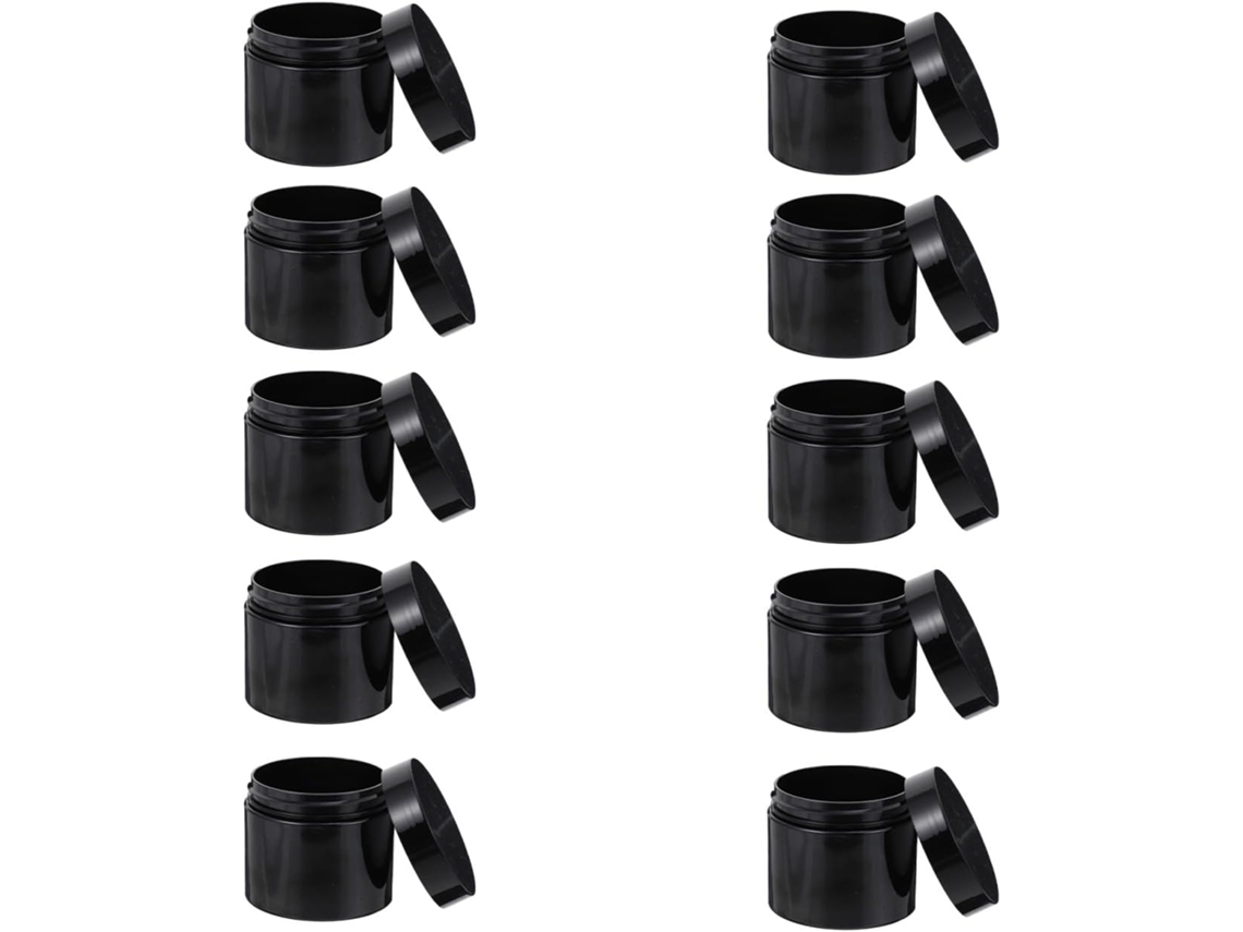 Conjunto De 10 Potes Para Amostras De Cremes E Cosméticos E Caixa Para Armazenamento De Loções Em Pó.