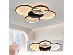 Lámpara de techo LED para sala de estar, regulable, 70 W, con control remoto, 5 anillos, acrílico, moderna, blanca, Nettlife