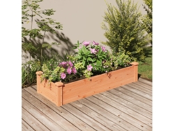 Macizo de flores elevado con forro, 120 x 45 x 25 cm, abeto macizo marrón, DKD Home Decor