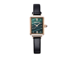 Conjunto De Reloj Y Pulsera De Acero Inoxidable Para Mujer Con Esfera Verde, Estilo Retro.