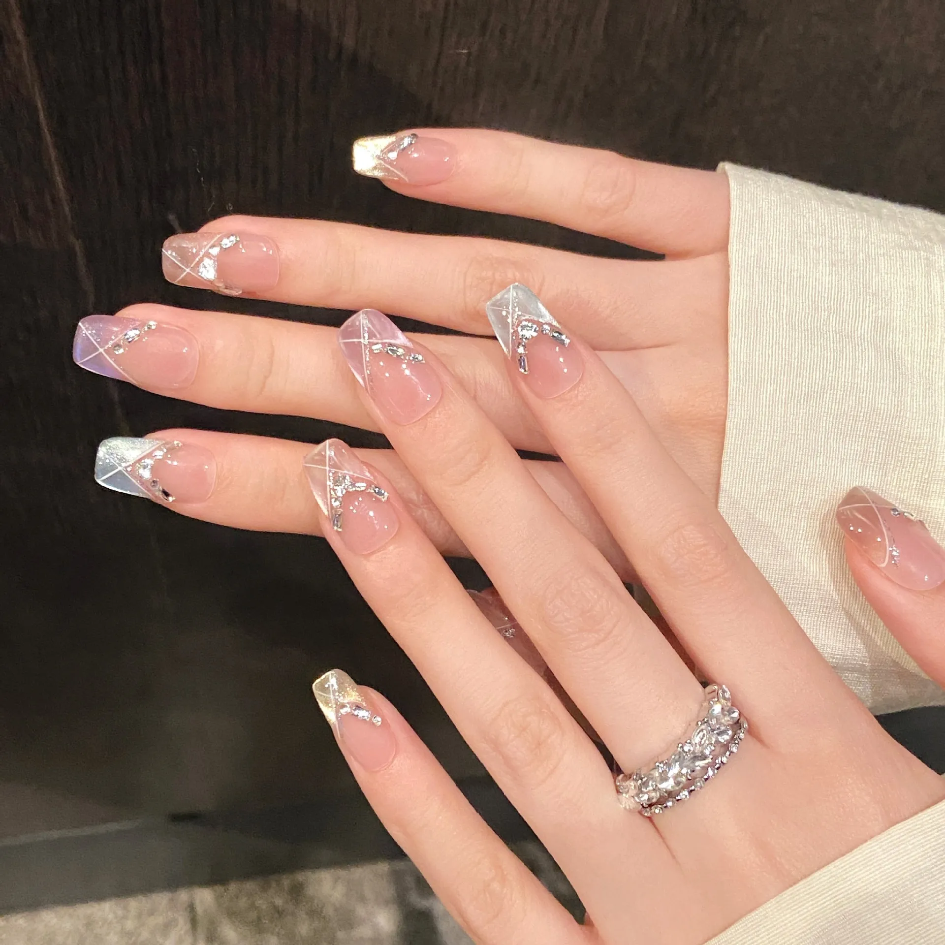 (1098-l) 10 Pegatinas Hechas A Mano Para Uñas Postizas Con Diseño De Ojo De Gato