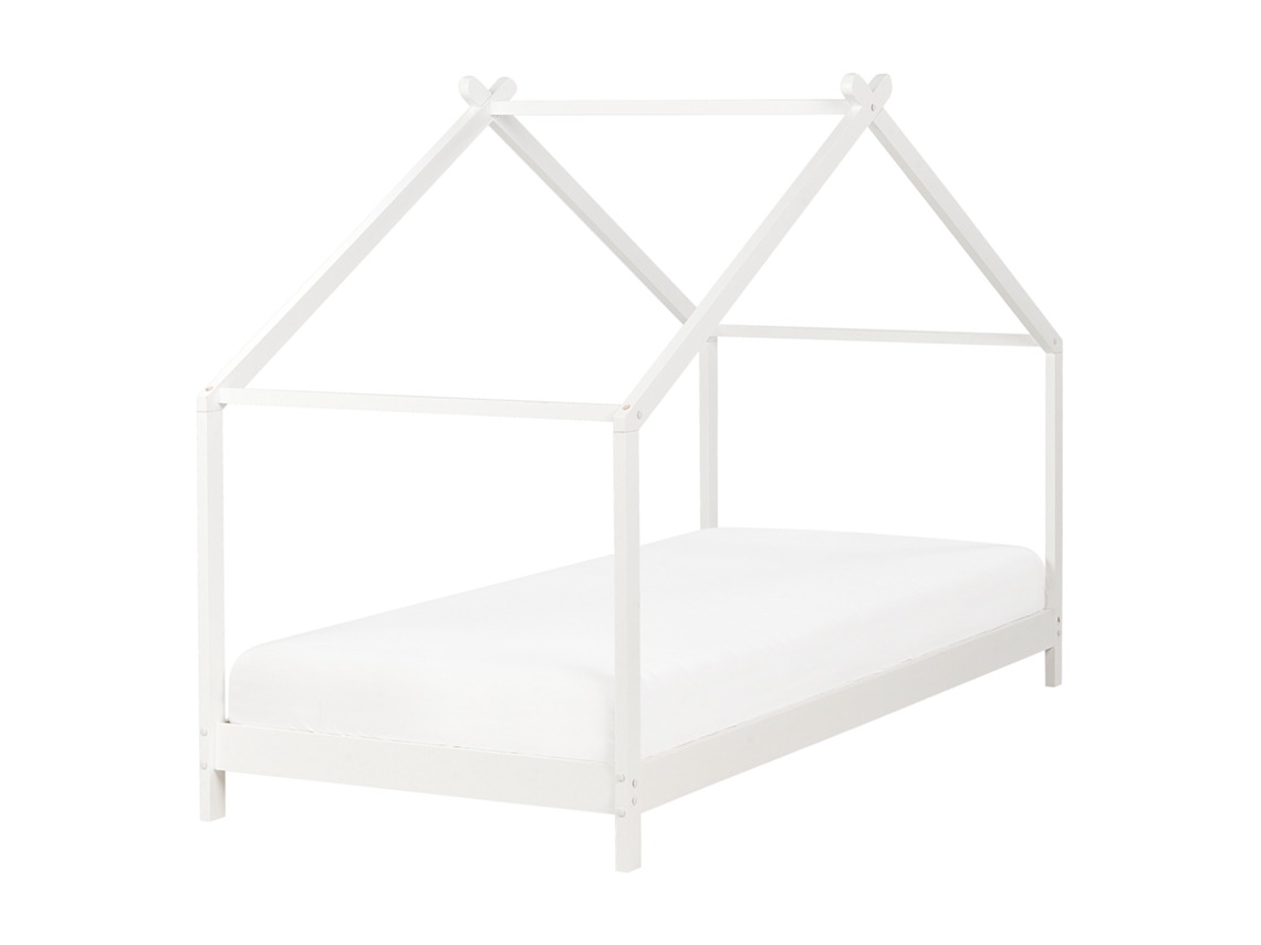 Cama con somier BELIANI Orlu de Madera de pino Blanco 94x207x146