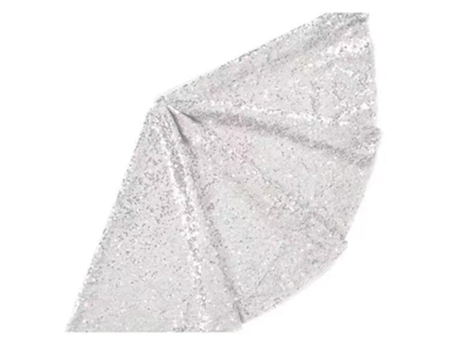 Falda de árbol de lentejuelas, camisa de árbol de Navidad de 48 pulgadas, decoración navideña bordada y con lentejuelas, plata