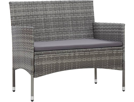 Banco Jardin VIDAXL Gris Poli Ratán (120x70x75 cm)