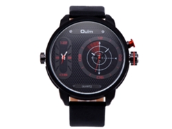 Reloj De Pulsera Oulm Sport Para Hombre Con Movimiento De Cuarzo, Resistente Al Agua Hasta 30 M, Rojo.