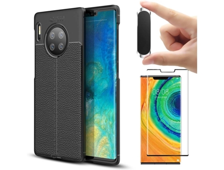 Carcasa, Protector y Soporte Huawei Mate 30 Pro Rugged Leather Negro