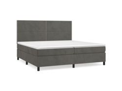 Maison Exclusive - Cama Box Spring Con Colchón Terciopelo Gris Oscuro 200x200 Cm