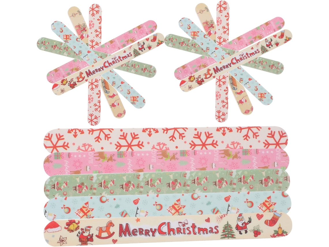 Lote De 24 Limas Para El Tema De Año Nuevo Ongles On Eve, Compact Y Légers Pedicure Outils