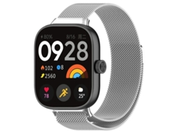 Bracelete em Malha de Aço Flexível para Xiaomi Band 8 Pro Prata 