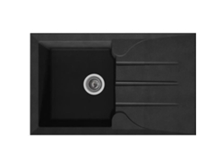 STRADOUR Pia de cozinha embutida 1 tigela + 1 escorredor Aloa - Resina - 81 x 50 cm - Preto