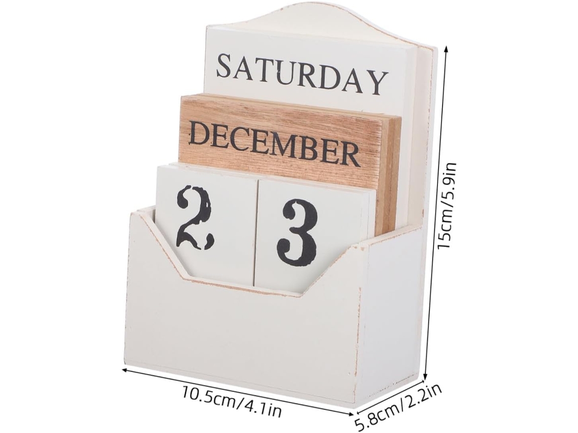 Calendrier Bois Rétro Pour Bureau Bloc Décoratif Maison Élèves Et Enseignants Afiche Manuel Mois