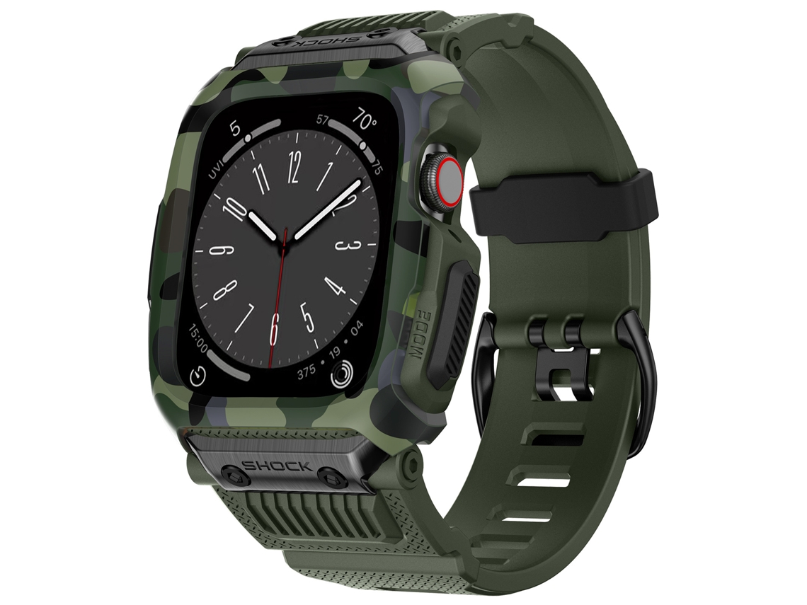 Correa para Apple Watch de 42/44/45 mm, camuflaje verde XIAOMOYU