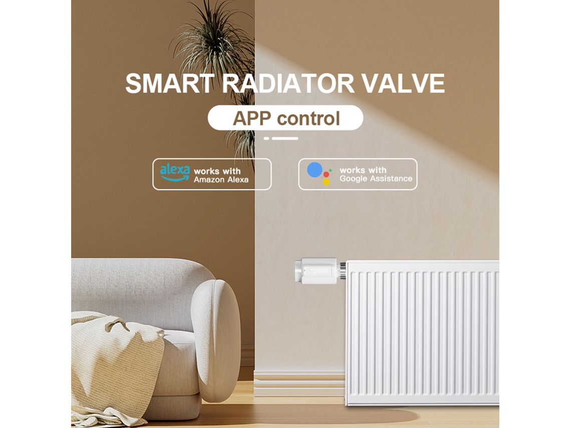 Válvula Termostática Inteligente Para Radiador Con Control Mediante Aplicación Móvil, Compatible Con Alexa Y Zigbee.