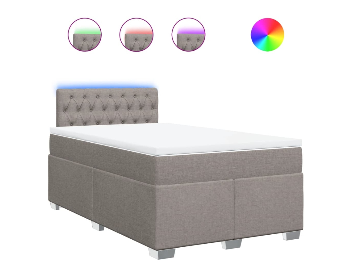 Maison Exclusive - Cama Box Spring Con Colchón Tela Gris Taupe 120x200 Cm