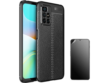 Kit Funda + Protector de Pantalla Xiaomi Redmi 10 Rugged Leather Ultimatte (Negro)