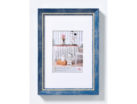 Marco de fotos Chalet Marco de poliestireno Tamaño 30X40 Cm Azul MY PERFECT DESIGN