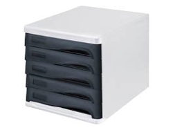 Cajonera negra Din A4 con 5 cajones Helit (h6129998)