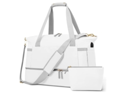 Práctica bolsa de viaje para el aeropuerto, bolsa de fin de semana plegable para mujer con correas ajustables y material impermeable, artículo personal.