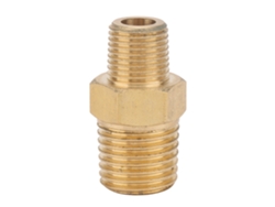 Adaptador de conexión de tubería macho NPT de latón de 60° con hexágono (1/8 x 1/4)