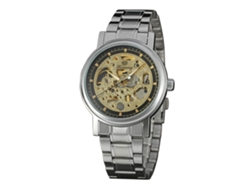 Reloj Forsining Hollow Para Hombre De Acero Inoxidable Con Brazalete De Acero Inoxidable (negro Y Plata)