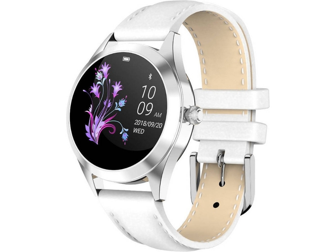Reloj inteligente para hombre y mujer con monitor de ritmo cardíaco, pulsera conectada y podómetro Bestvite (blanco)