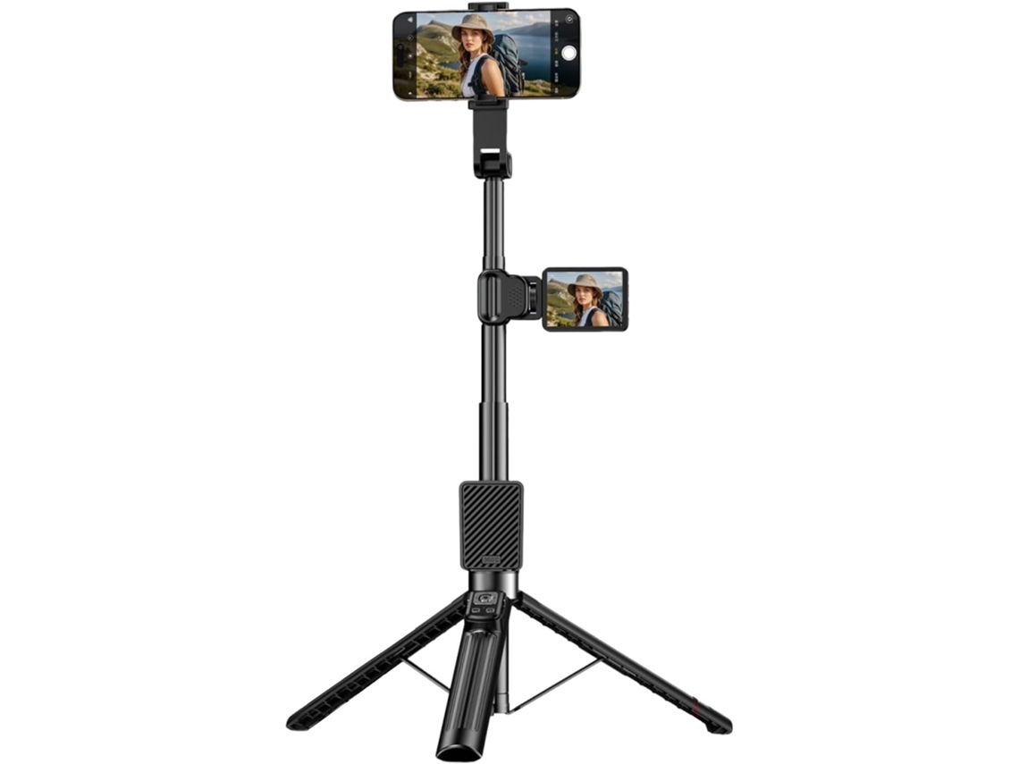 Trípode Extensible Para Palo Selfie, Monitor Inalámbrico De 2,4 Pulgadas Con Pantalla 1080p.