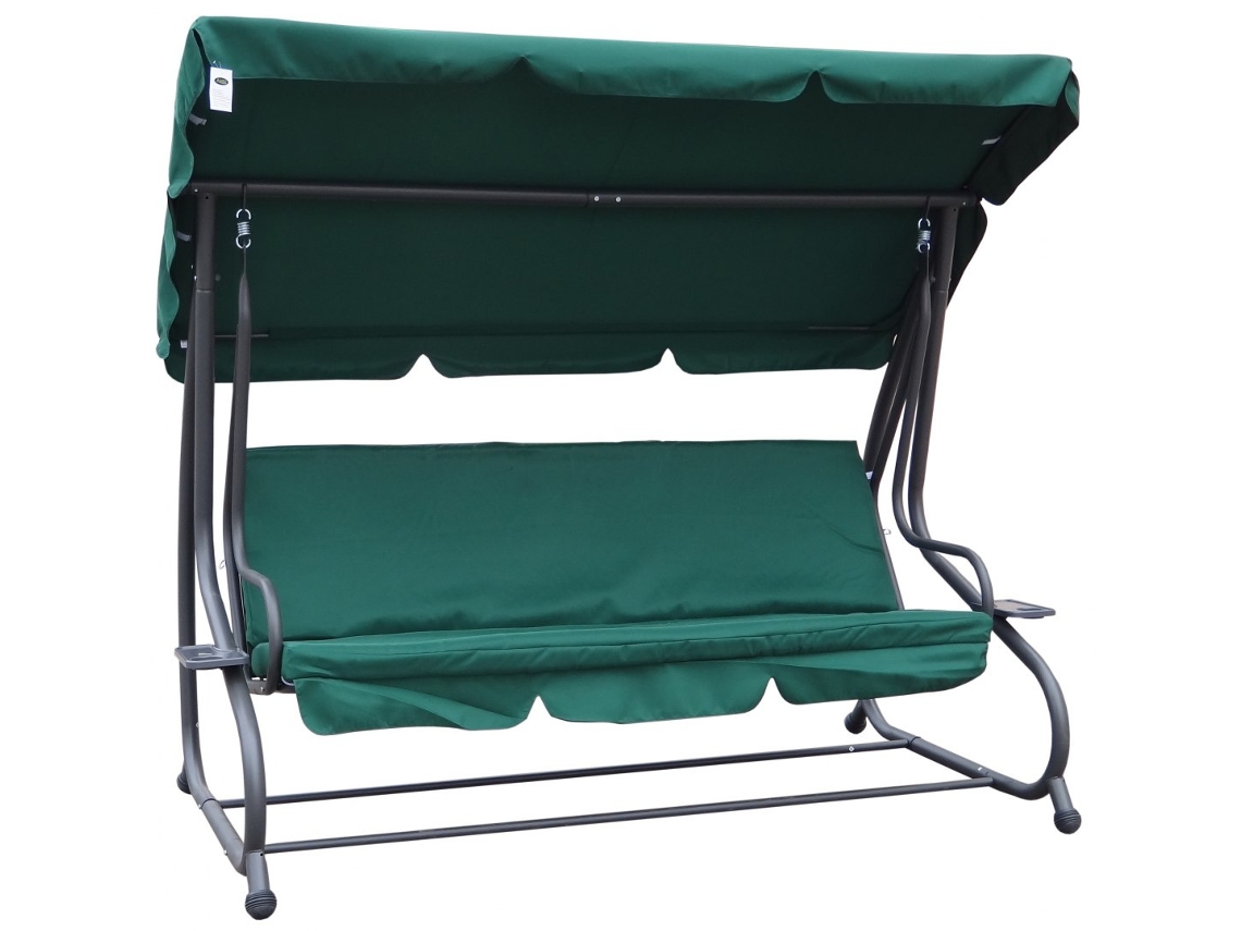 Columpio de jardín con asiento ajustable Textylina 2 x 1 verde B.active