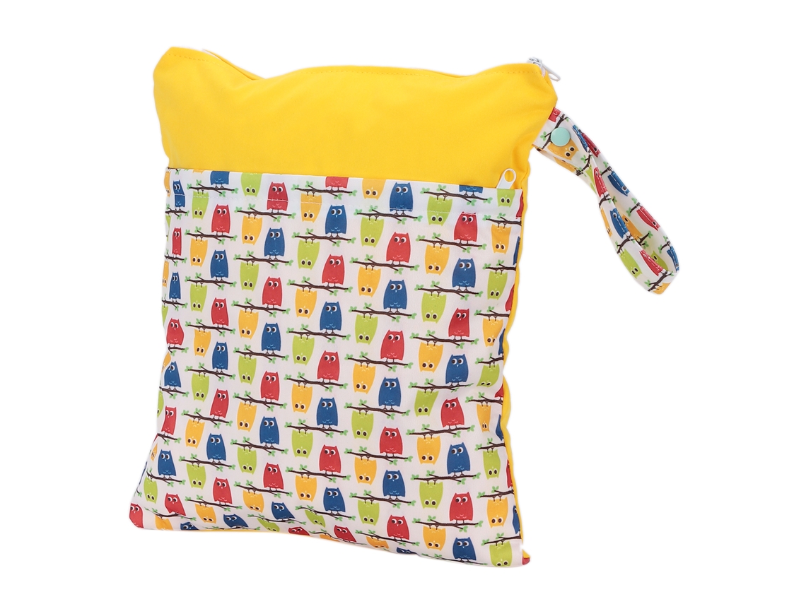 Bolsa De Almacenamiento Portátil Para Pañales Húmedos Y Secos Con Estampado Animado.