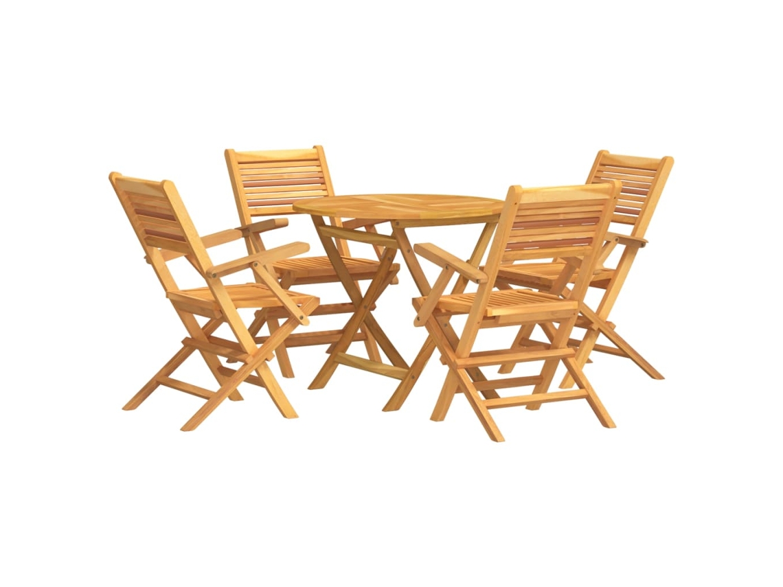 Maison Exclusive - Juego De Comedor Para Jardín 5 Piezas Madera Maciza De Teca