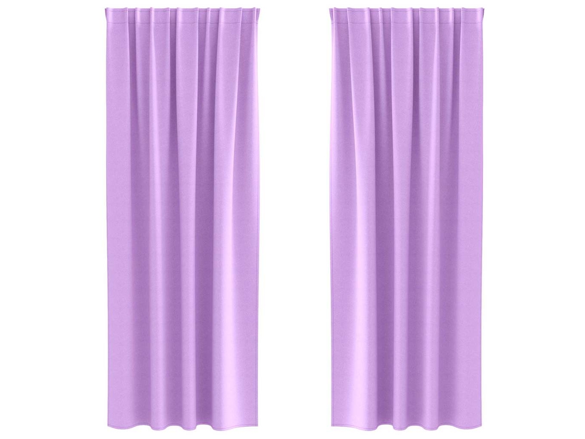 Maison Exclusive - Cortinas Opacas Con Anillas 2 Pcs Morado 260 X 140 Cm Poliéster