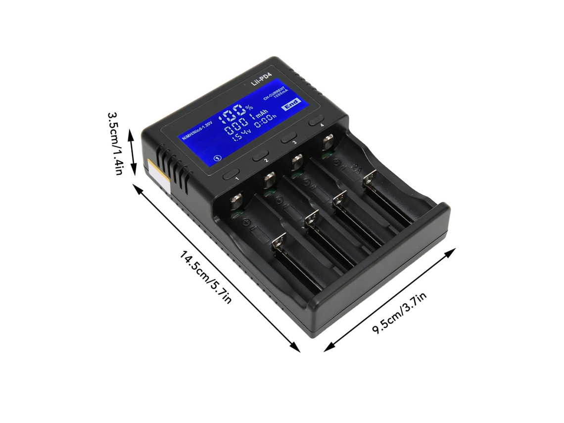 Cargador De Baterías Inteligente (pantalla Digital Lcd De 4 Ranuras) Universal Para 18650 Etc 110-240v Enchufe Eu