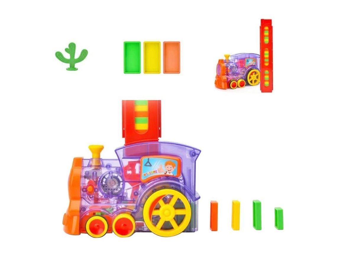 2026-tren De Dominós Eléctrico Automático - 60/80/100 Piezas, Juguete Para Niños Con Luces Y Sonidos, Regalo Ideal