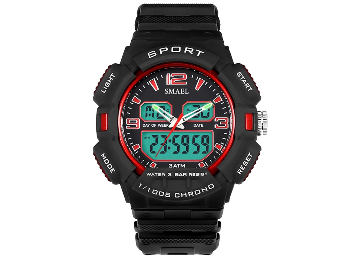 Reloj Deportivo Impermeable Exterior Con Correa Plástica Luminoso Para Estudiantes (rojo)