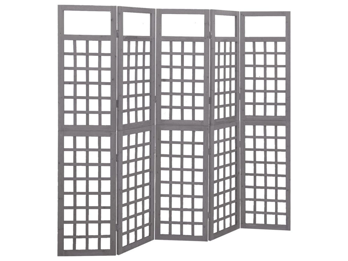 Biombo VIDAXL Gris Madera
