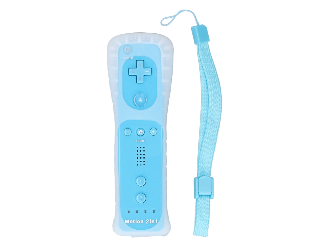 Mando A Distancia De Repuesto Para Consola De Juegos Hd Home Con Funda De Silicona Y Pulsera Con 2 Vibraciones Para Wii, Color Azul Claro