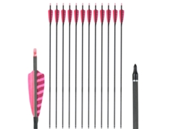 Flechas de carbono puro para tiro con arco, longitud 32, punta reemplazable, 12 unidades, color rosa, OEM