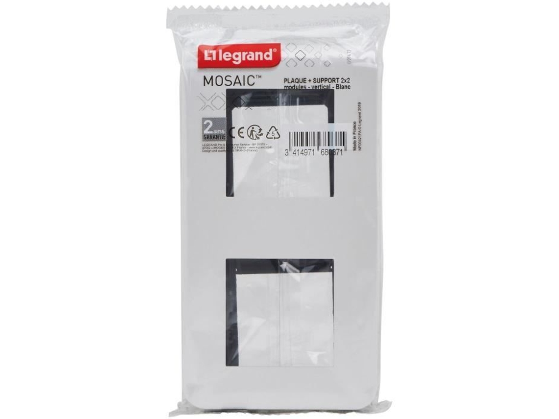Soporte De Tornillo Mosaico 2x2 Módulos Verde Blanco Legrand