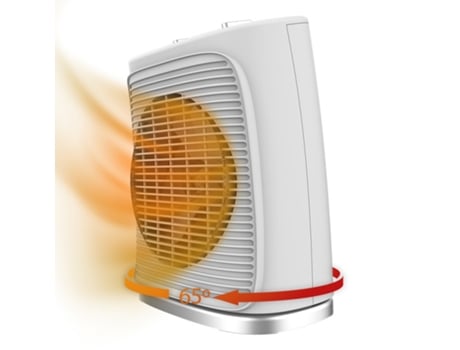 Calefactor Eléctrico Bajo Consumo ReadyWarm 2050 Max Force Rotate White, Termoventilador de 2000 W, Oscilación de 65 grados, 3 Modos, Termostato Re...