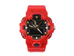 Reloj De Pulsera Analógico Y Digital Smael Con Retroiluminación Led Y Correa Roja.