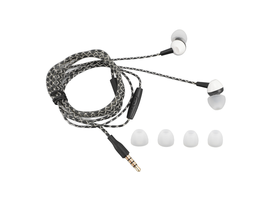 Fones De Ouvido Com Microfone Estéreo Hd Bass Redução De Ruído Plug 3.5mm Branco Para Smartphones Tablets