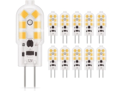 Bombilla Led G4 1,5 W 120 Lúmenes 12 V Blanco Cálido 3000 K Reemplaza Bombillas Halógenas De 20 W, Paquete De 10 clase E